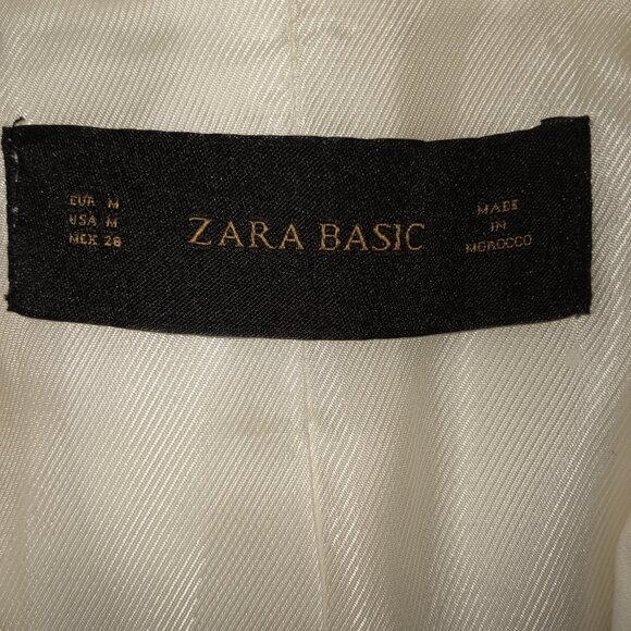 ZARA OFF-WHITE SINGLE BREAST JACKET/BLAZER SZ M - Picture 3 of 9